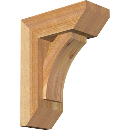 Thorton Slat Rough Sawn Bracket W/ Offset Brace, Western Red Cedar, 6W X 14D X 18H